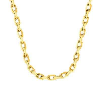 Yellow 375/1000 Gold Diamond Cable Chain, 50 cm Length, Width 0,75 mm to 2,15 mm - Manillon