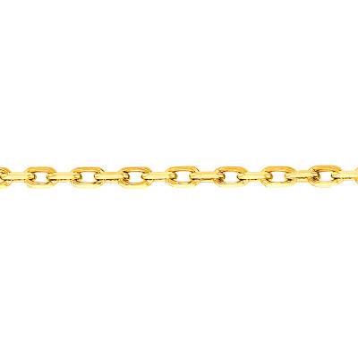 Chaîne Forçat Diamantée, Or Jaune 375, Largeur 0,75 mm à 2,15 mm et Longueur 55 cm - Manillon