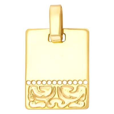 Pendentif Plaque Tiki, Or Jaune 375 ou 750 - Rosatella