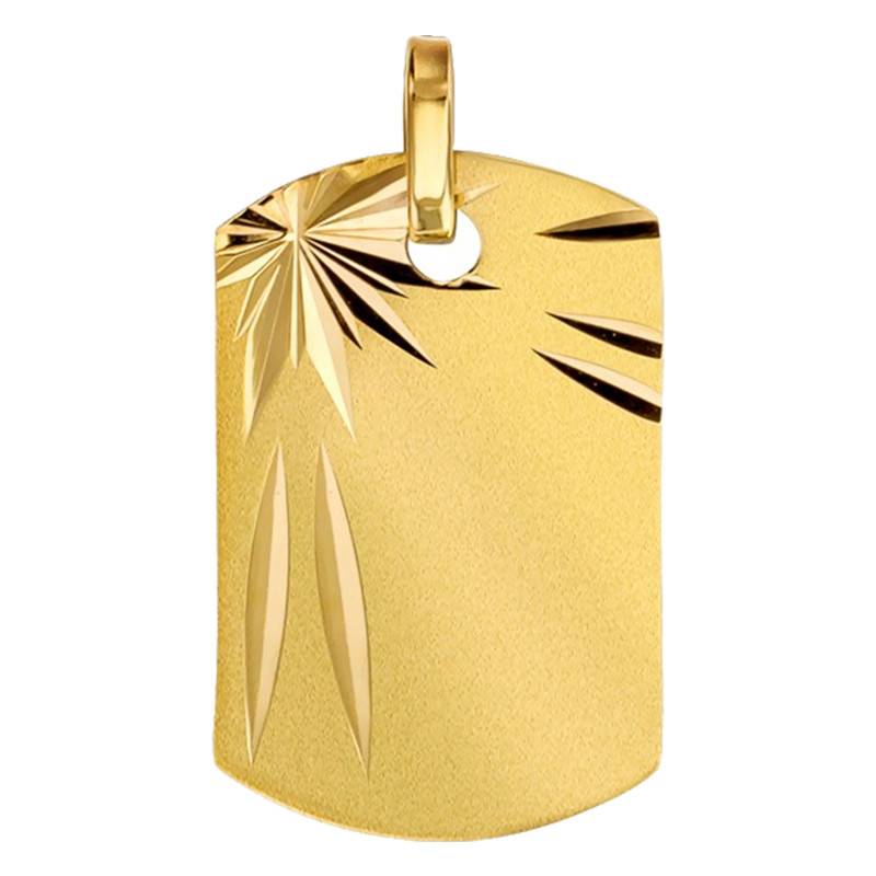 Lucas Lucor Brushed Lapidary Star Plate Pendant in 375/1000 or 750/1000 Yellow Gold - Lucas Lucor