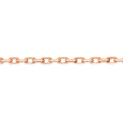750 Rose Gold Cable Chain, 37 cm Length, 1 mm to 1.50 mm Width - Manillon