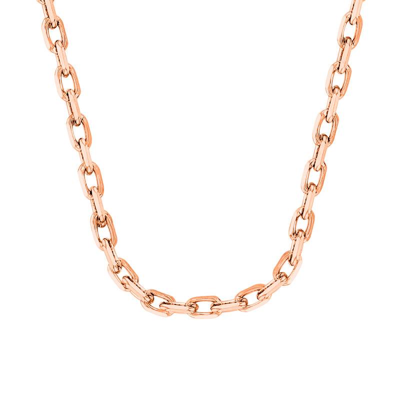 750/1000 Rose Gold Cable Chain, Length 45 cm, Width from 1 mm to 1.50 mm - Manillon