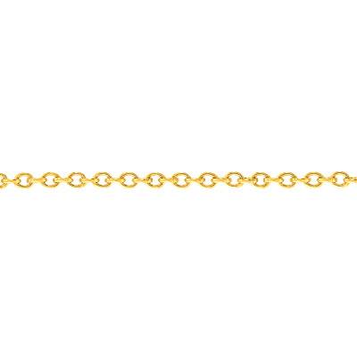 750/1000 Yellow Gold Cable Chain, Length 36 cm, Width 0.90 mm to 2 mm - Manillon