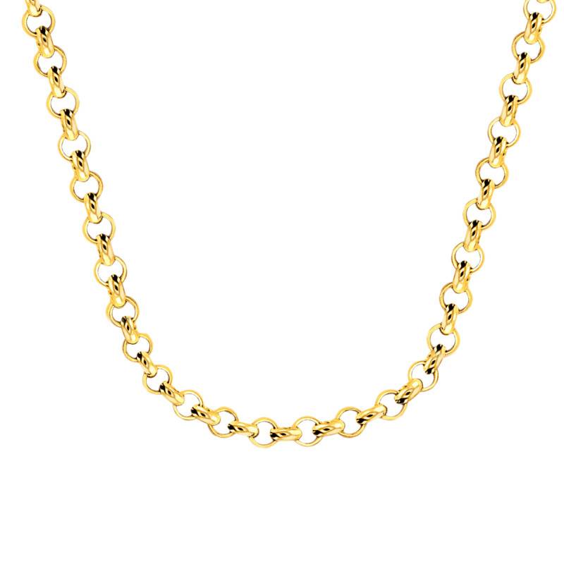 750 Yellow Gold Rolo Chain, Length 40 cm, Width from 1.80 mm to 5 mm - Manillon