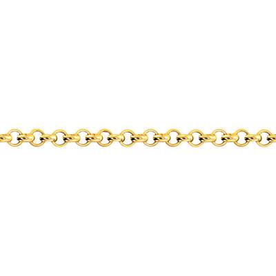 Chaîne Jaseron, Or Jaune 750, Longueur 50 cm, Largeur 1,80 mm à 5 mm - Manillon