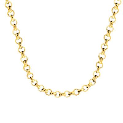 750 Yellow Gold Rolo Chain, 50 cm Length, Width from 1.80 mm to 5 mm - Manillon