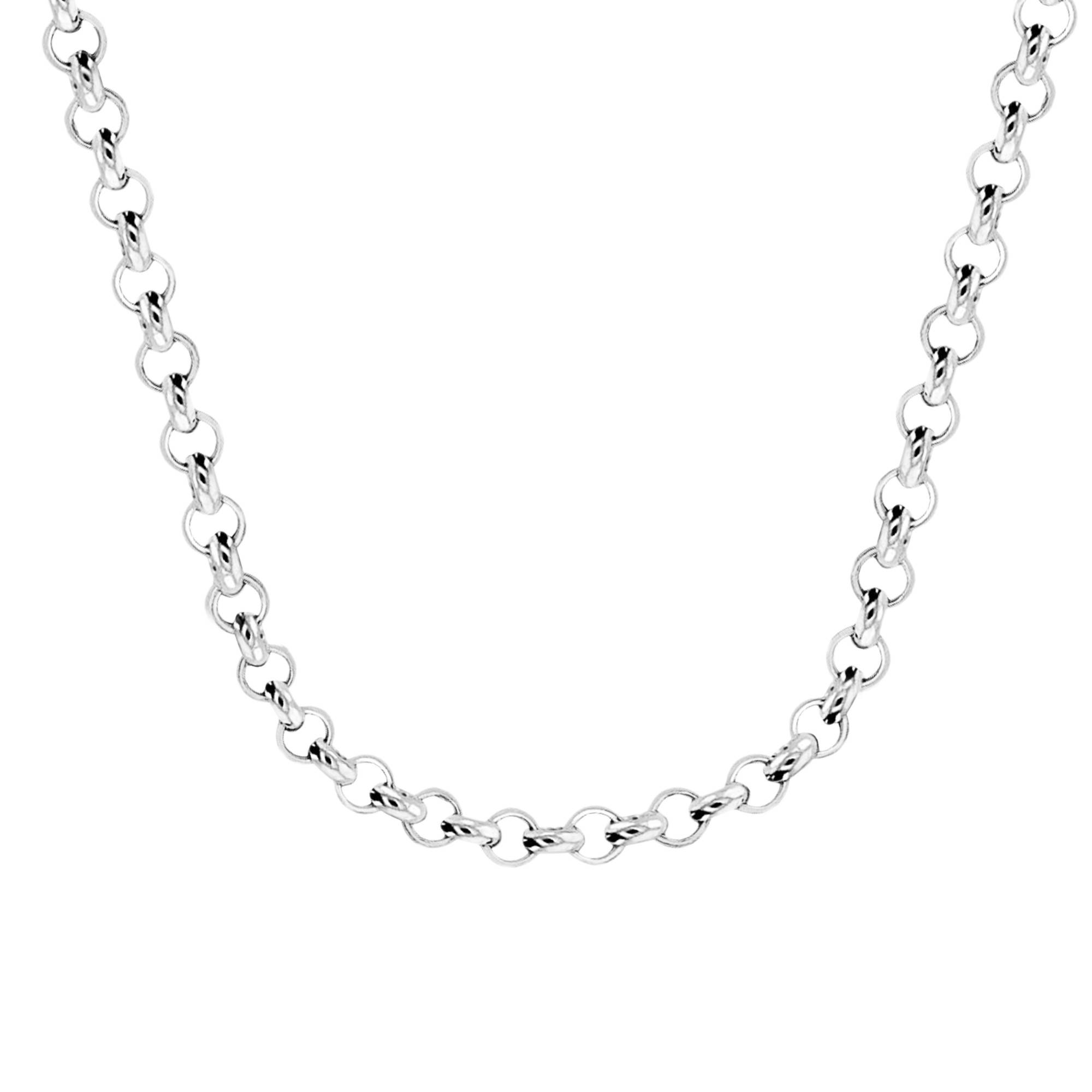 Chaîne Jaseron Ancienne En Argent Massif - Longueur 102 Cm, Poinçon "sanglier" - XIXe Siècle