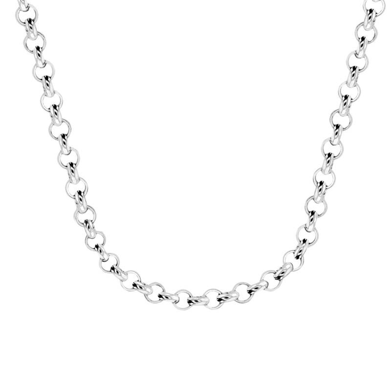 375/1000 White Gold Rolo Chain, Length 50 cm, Width 1.70 mm to 3.50 mm - Manillon