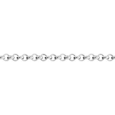 Chaîne Jaseron, Or Blanc 375, Longueur 60 cm, Largeur 3,50 mm - Manillon