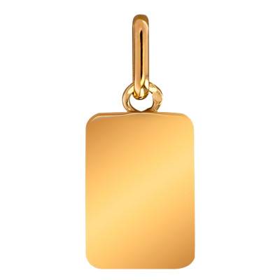 375 Yellow Gold Dog Tag Pendant, 9 x 13 mm - Lucas Lucor