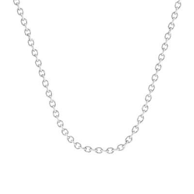 Chaîne Forçat, Or Blanc 750, Longueur 45 cm, Largeur 0,90 à 2,85 mm - Manillon