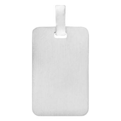 Pendentif Plaque Rectangulaire Arrondie en Argent - Emanessence