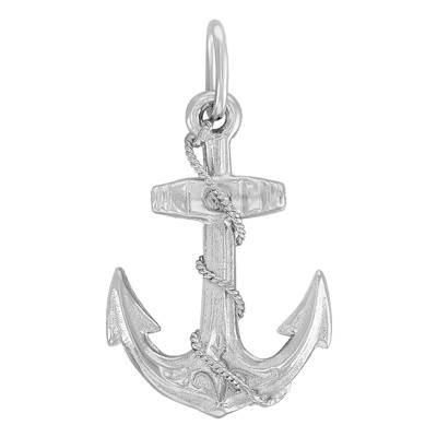 White Gold Anchor Pendant - Vandona