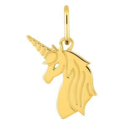Pendentif Tête de Licorne en Or Jaune 375 - Bambins