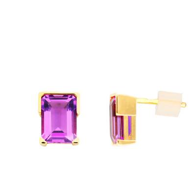 Boucles d'oreilles Oméga en Améthyste & Or Jaune 750 - Les Valentines