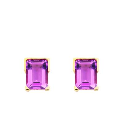 Boucles d'oreilles Oméga en Améthyste & Or Jaune 750 - Les Valentines