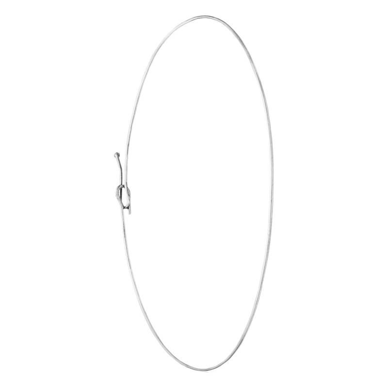 750 White Gold Bangle Bracelet, 60 mm Diameter, 1 mm to 1,20 mm Width - Emanessence