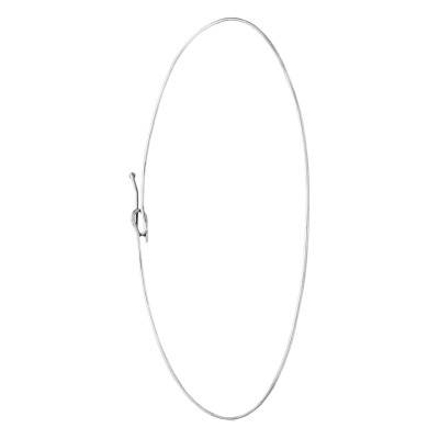 Bracelet Jonc Ouvert en Or Blanc 750, Diamètre 67,00 mm, Largeur 1,00 à 1,20 mm - Emanessence