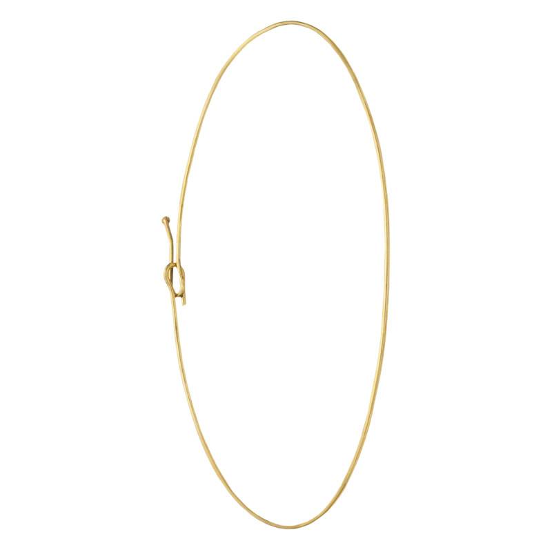 Open Bangle Bracelet in Yellow Gold 750, Diameter 50 mm, Width from 1 mm to 1.20 mm - Emanessence