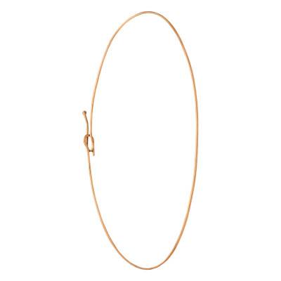 Bracelet Jonc Ouvert en Or Rose 750, Diamètre 65,00 mm, Largeur 1 à 1,20 mm - Emanessence