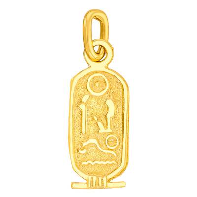 Yellow Gold Egyptian Cartouche Pendant - Vandona
