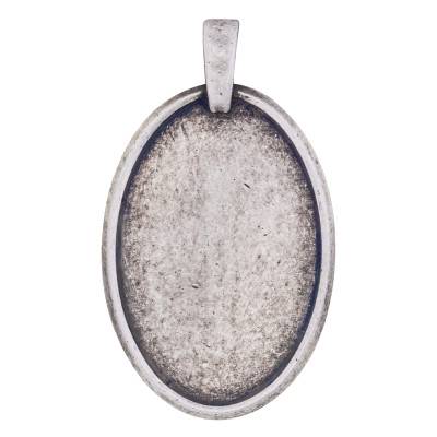 925 Silver Oval Cross Shield Pendant - Emanessence