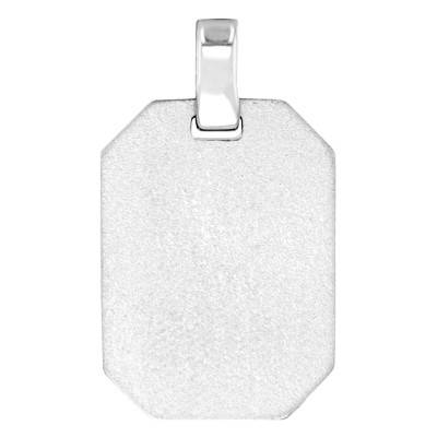 Pendentif Plaque Octogonale Sablée Argent - Emanessence