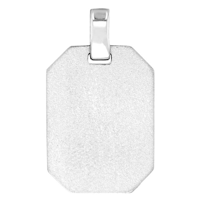 925/1000 Silver Sandblasted Octagonal Plate Pendant - Emanessence