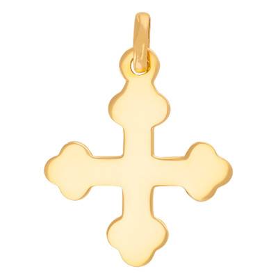 Yellow Gold 375 or 750 Trefoil Cross Pendant - Rosatella