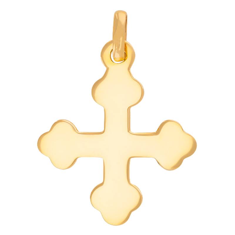 Yellow Gold 375 or 750 Trefoil Cross Pendant - Rosatella