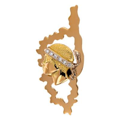 750/1000 Yellow Gold Corsica & Moorish Head Diamond Pendant - Lucas Lucor