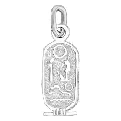 White Gold Egyptian Cartouche Pendant - Vandona
