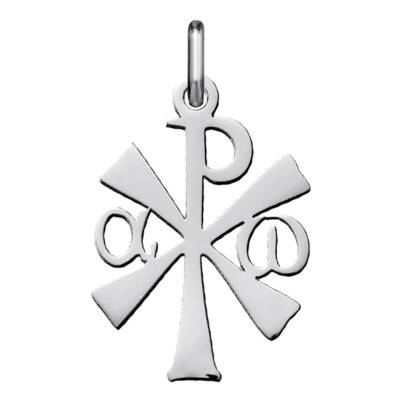 Pendentif Chrisme Or Blanc 750 - Argyor