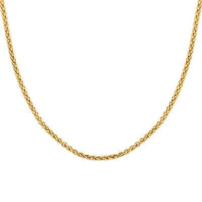 Chaîne Spiga Massive, Or Jaune 750, Longueur 45 cm, Largeur 1,00 mm à 4,10 mm - Manillon