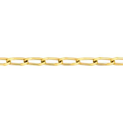 750/1000 Yellow Gold Oval Link Chain, 40 cm, Width 1,40 to 6 mm - Manillon