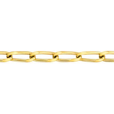 750/1000 Yellow Gold Oval Link Chain, 45 cm Length, 0.80 mm to 6 mm Width - Manillon