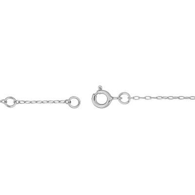 Collier Or Blanc 375, Topaze Bleue & Oxyde de Zirconium, Longueur 40 à 42 cm - Aurora