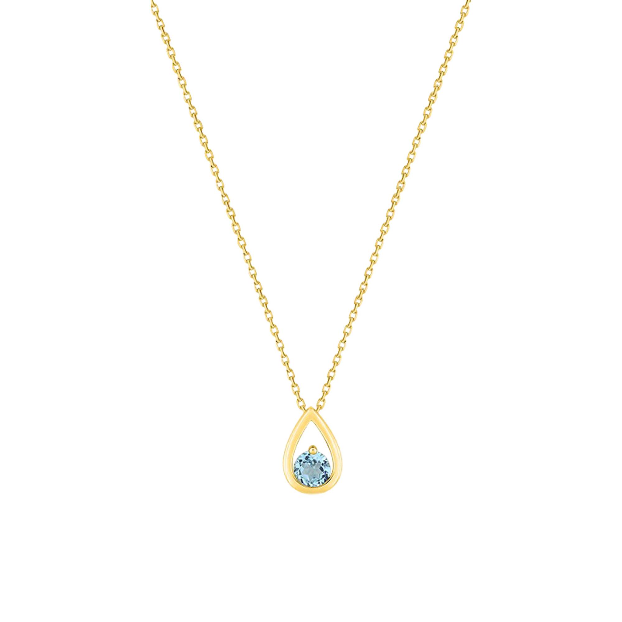 Collier Goutte Or Jaune & Topaze, 40 à 42 cm - Aurora