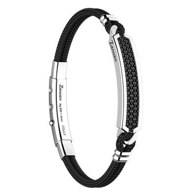 925 Silver & Black Spinel Cosmopolitan Bracelet, Length 19 cm to 21 cm - ESB137 - Zancan