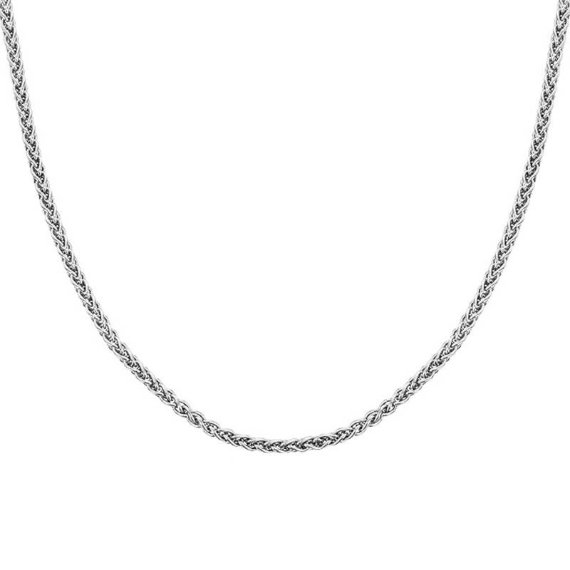 750 White Gold Solid Spiga Chain, Length 50 cm, Width 1 mm to 1.40 mm - Manillon