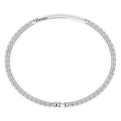 925 Silver & Black Spinel Insignia Bracelet, Length 21 cm - ESB153 - Zancan