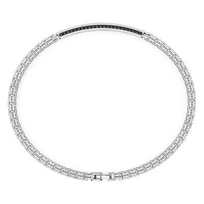 Bracelet Insignia Spinelles Noirs & Argent 925, Longueur 21 cm - ESB154 - Zancan