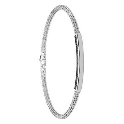 Bracelet Insignia Spinelles Noirs & Argent 925, Longueur 21 cm - ESB154 - Zancan
