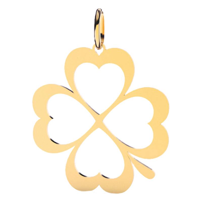 375/1000 or 750/1000 Yellow Gold Heart Clover Pendant - Lucas Lucor