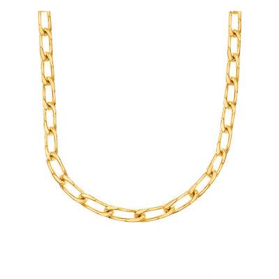 750/1000 Yellow Gold Oval Link Chain, 55 cm Length, 1.40 mm to 7 mm Width - Manillon