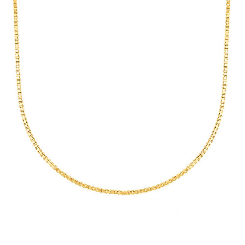 Yellow Gold 750 Box Chain, Length 40 cm, Width 0.50 mm to 1.30 mm - Manillon