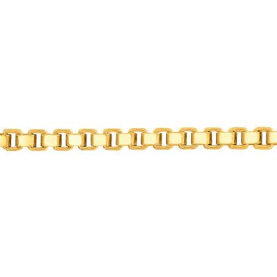 750/1000 Yellow Gold Box Chain, 42 cm Length, 0,50 mm to 1,30 mm Width - Manillon