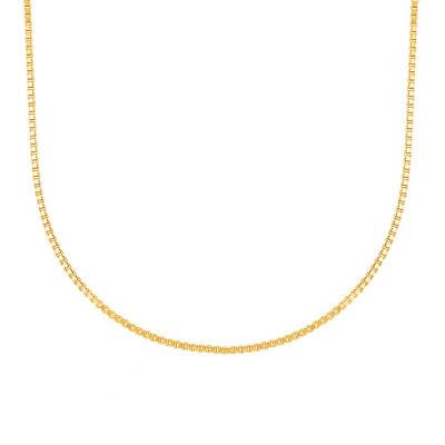 Yellow Gold 750 Box Chain, Length 60 cm, Width 0.60 mm to 1.30 mm - Manillon