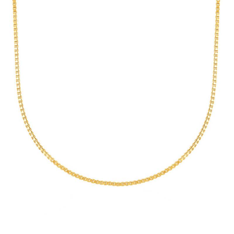 Yellow Gold 750 Box Chain, Length 60 cm, Width 0.60 mm to 1.30 mm - Manillon