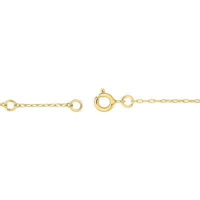 750/1000 Yellow Gold, Diamond & Sapphire V Necklace, Length 40 cm to 42 cm, 0.06 ct - Aurora